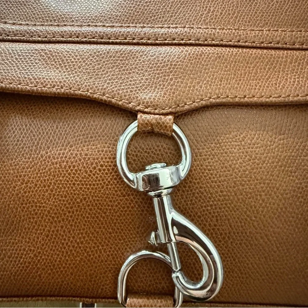 Rebecca Minkoff Mini Mac Crossbody Bag Saddle Brown Leather Silver Hardware NWOT